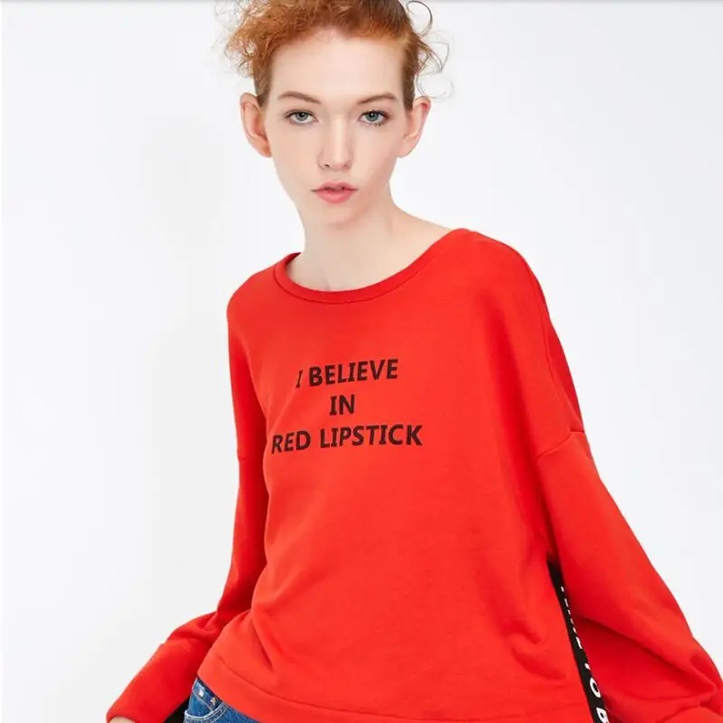Свободная флисовая толстовка с длинным рукавом и надписью|Женские толстовки