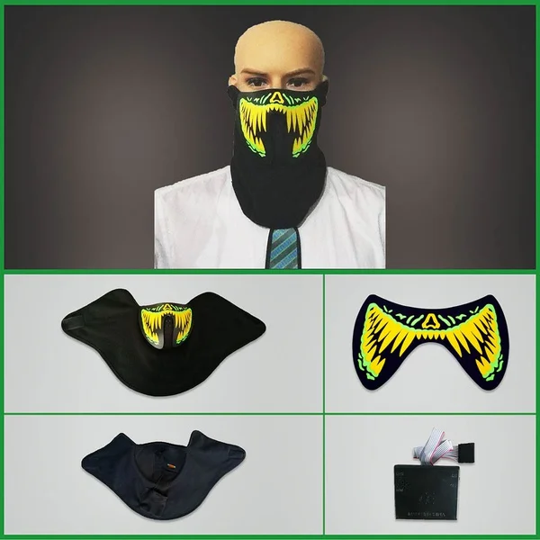 Крутая светодиодная светящаяся маска для лица шлем светильник танцевальный