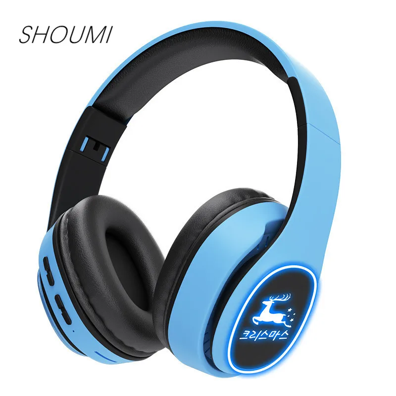 HIFI стерео наушники Bluetooth музыка LED гарнитура и поддержка sd-карты с микрофоном для