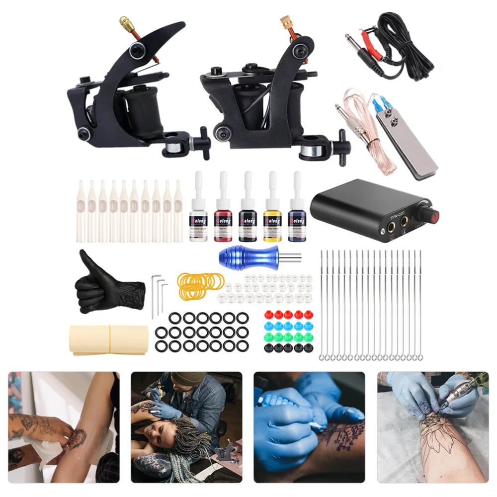 

1 Set of Premium Tattoos Liner Machine Complete Tattoos Supplies Kit (Plug)