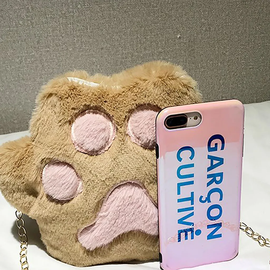 Aelicy женские сумки на плечо мультяшный плюшевый Кот коготь девушки сумка через