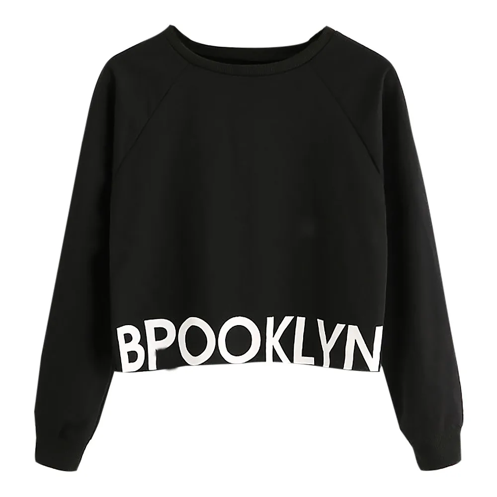 Женская Повседневная Толстовка с длинным рукавом и буквенным принтом пуловер