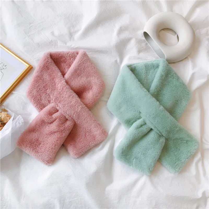 

Winter Scarf Luxury Faux Fur Warm Scarf Fashion Soft Plush Thicken Snood Scarves Shawl Adult Kids Women Girls Leopard Print