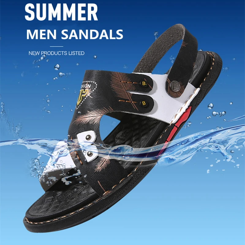 Summer Casual Men Sandals Soft Light Non-Slip Men's Slippers 2021 New Outdoor Beach Shoes sandales Fashion Handmade Sandalias