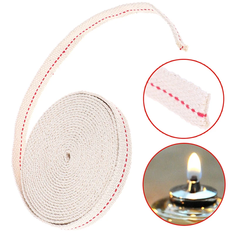 

4.5m/15ft Feet White Flat Cotton Alcohol Wick Oil Lamp Wicks Burner For Glass Oil Lamps Lanterns Accessories