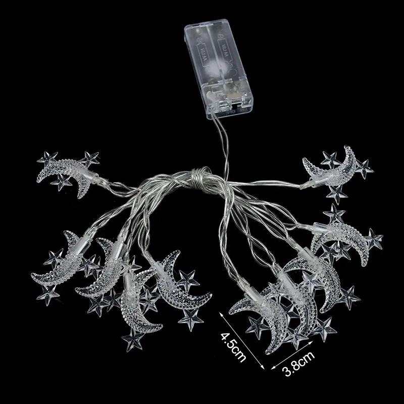 

10/20 LED Star Moon Lamp Eid Mubarak Decoration Fairy Light String Garland Muslim Islamic Ramadan Festival Party Decoration