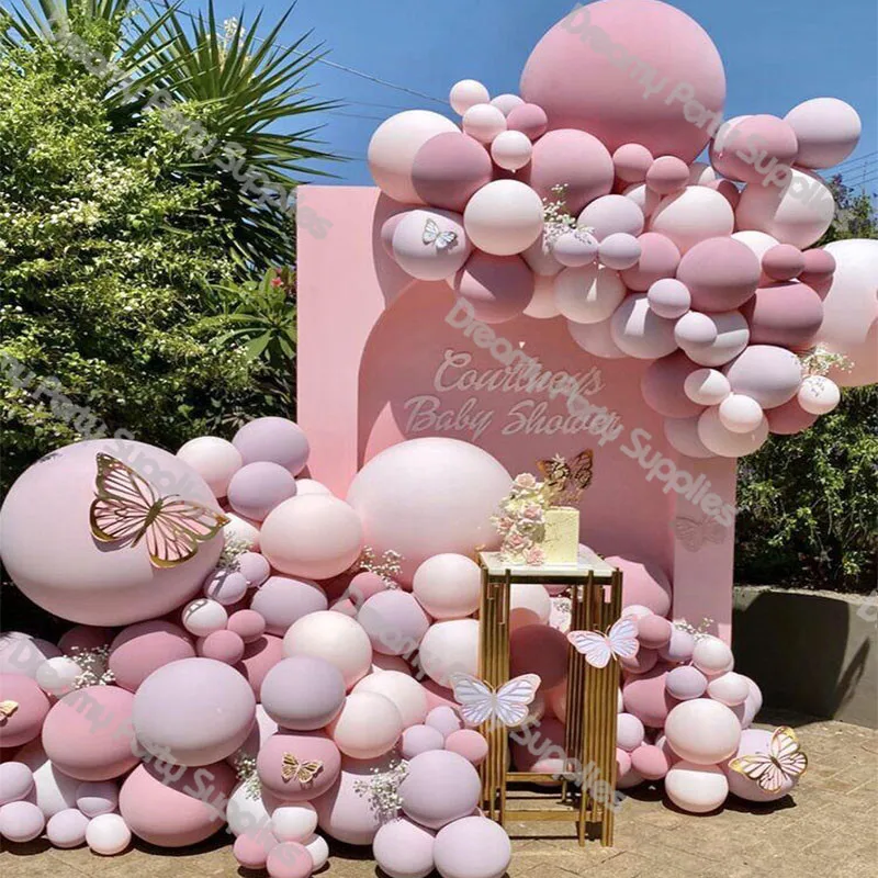 

Ins Pink Balloon Arch Baby Shower Decorations Kids Girl Hot Pink Balloons Garland Kit Soft Pink Globos Birthday Party Backdrops