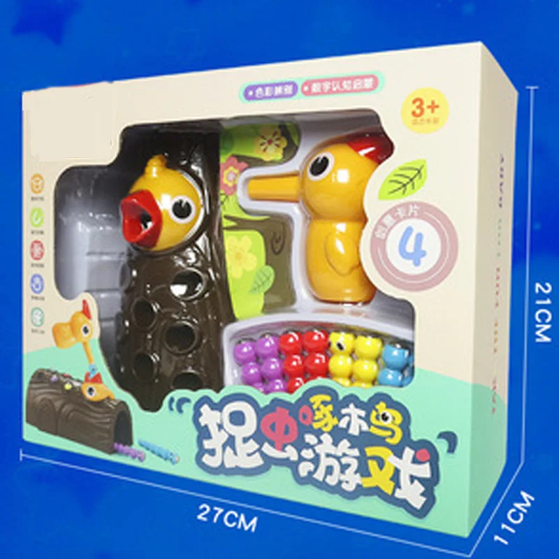 

Woodpecker Catching Bugs with Magnet Fishing Doctor Bird Early Montessori Educational Toys for Children Wooden Toys Baby Gift