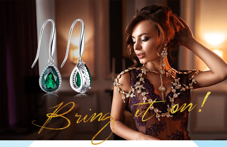 Jewelrypalace 8.5ct создания Изумрудный Висячие серьги стерлингового серебра 925 Ретро Винтаж Красивые ювелирные изделия хороший подарок для Для женщин/жена