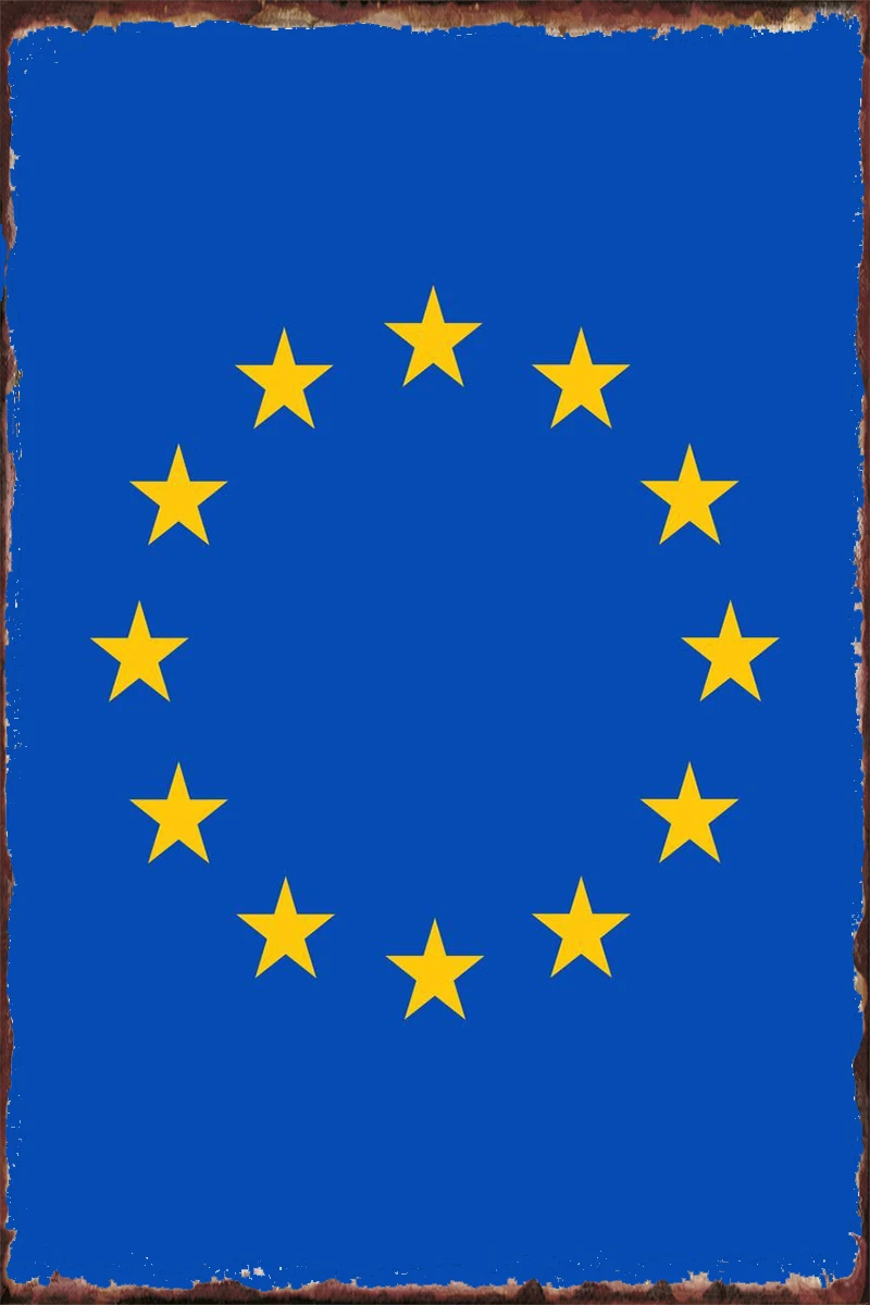 

Постер с Европейским флагом, жестяные пластины, Настенный декор, украшение для комнаты, Ретро винтажный металлический знак, жестяной знак д...