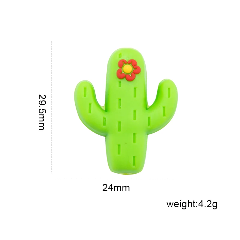 

20pcs Baby Teethers Cactus Food Grade Baby Ring Teether Infant Baby Silicone beads Chew Charms Kids Teething Gift Toddler Toys