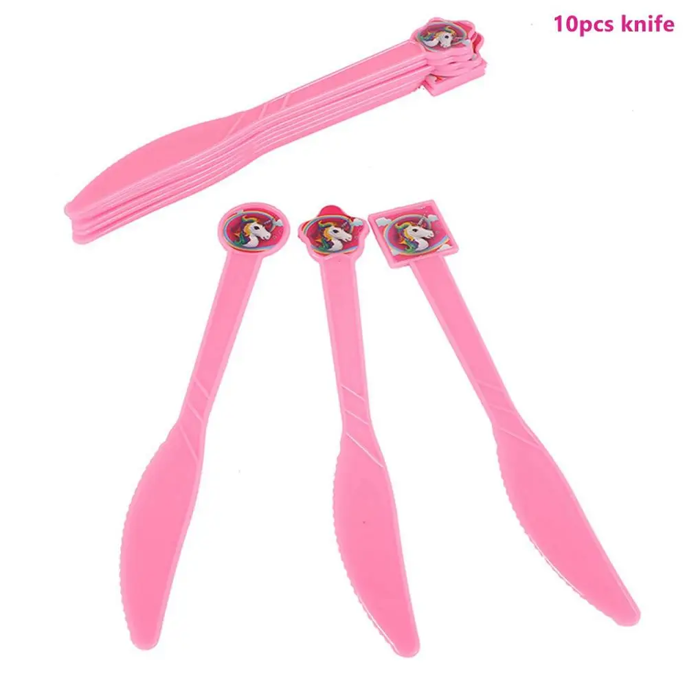 Taoup Cloud Rainbow Unicorn Cake Topper Wedding Horns Unicorn Birthday Party Supplies Cake Flags Baby Shower Decor Boy Favors - Цвет: Knife