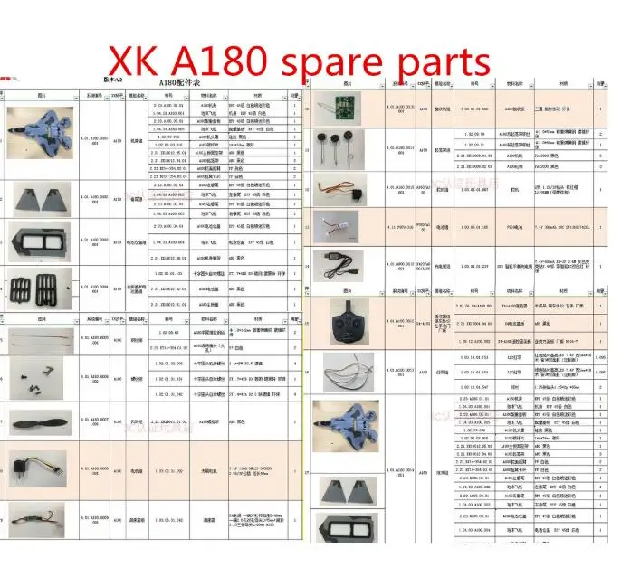 Wltoys XK A180 F 22A RC Airplaner запасные части пропеллер шасси двигатель ESC приемник