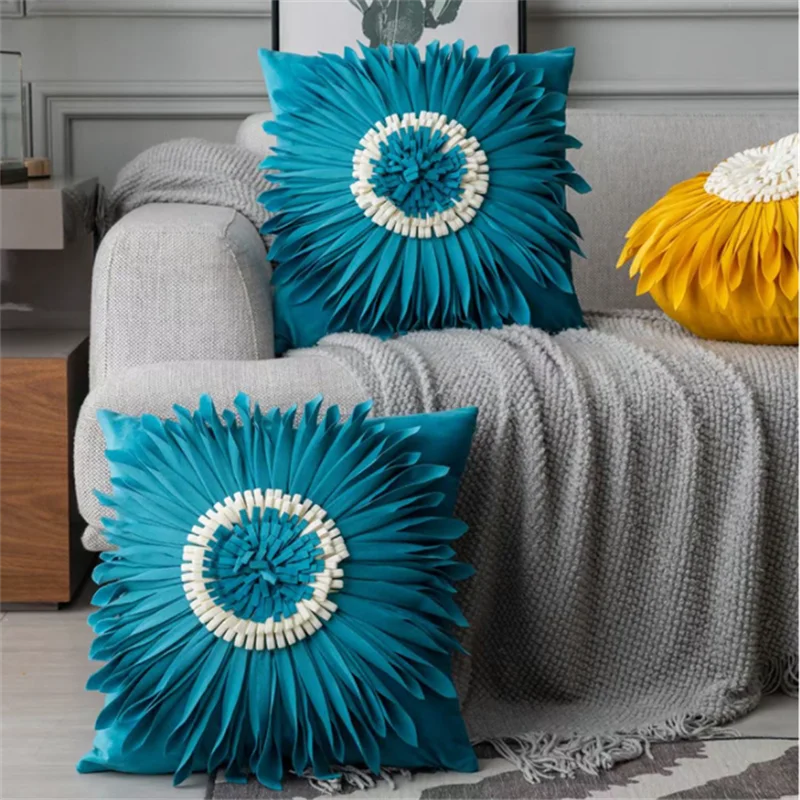 

Креативный чехол для подушки с цветами 45*45, наволочка для дивана, Голландская бархатная наволочка для гостиной, украшение для дома, наволочк...