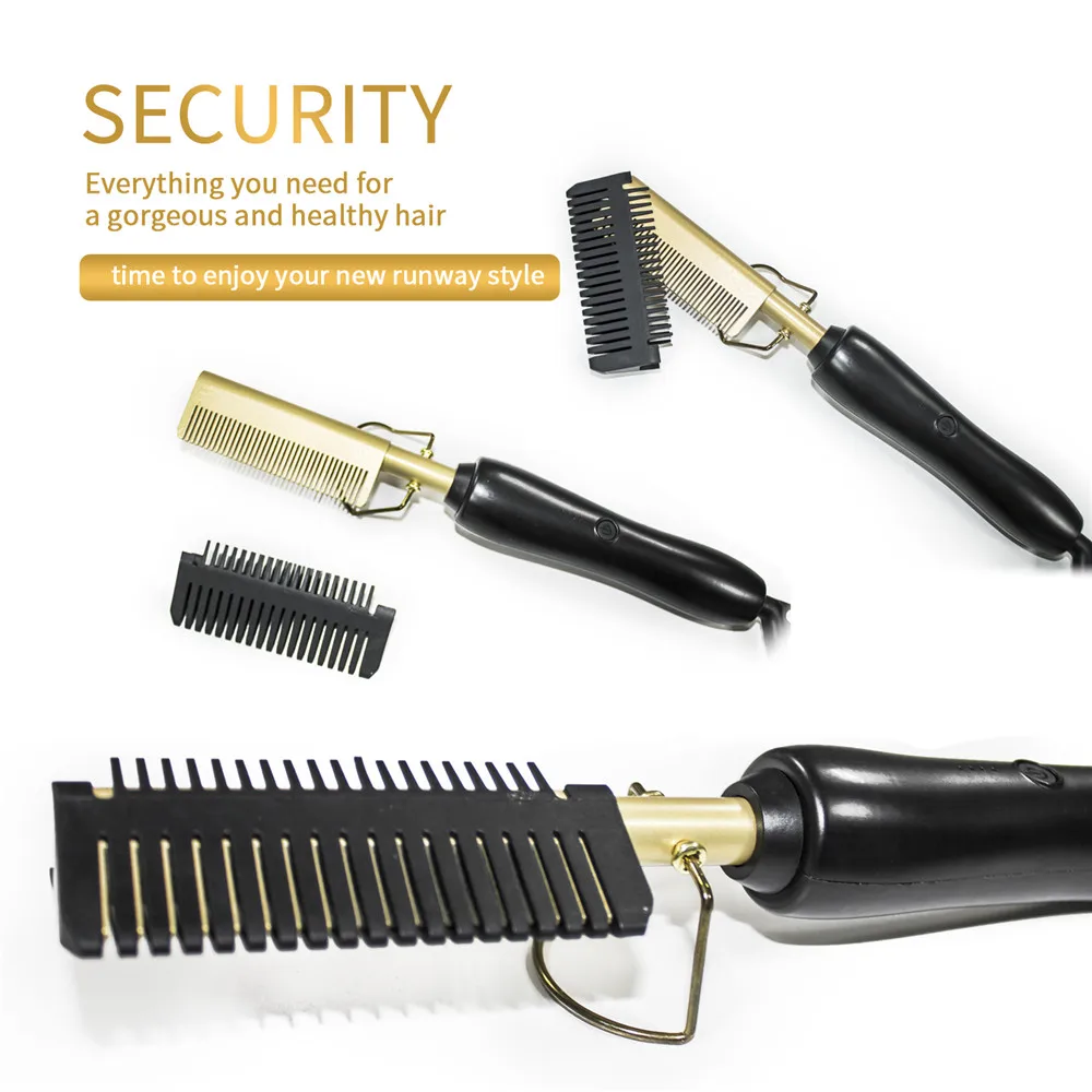 

Multifunction Hair Straightener Flat Irons Wet Dry Use Brush Comb Hot Heating Hair Straight Styler Curling Iron Hair Curler Comb