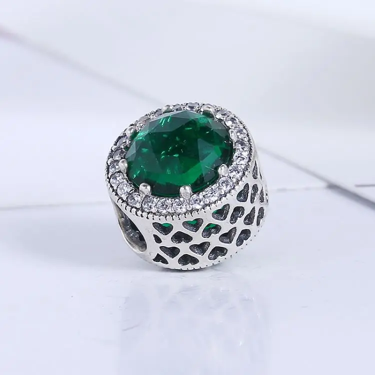 CodeMonkey,, настоящая 925 пробы, серебряные, Зеленые Бусины трава, талисманы, подходят к оригинальному браслету CodeMonkey, сделай сам, ювелирное изделие для женщин 1003
