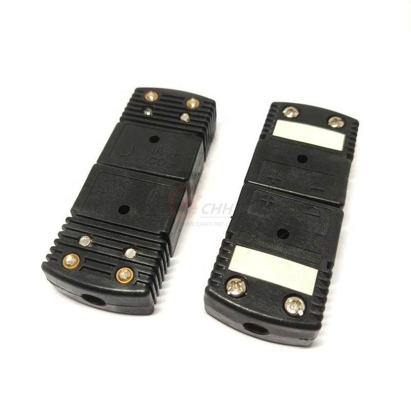 Высококачественный черный стандартный соединитель термопары J-Type папа и мама -