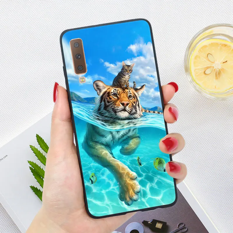 Мягкий ТПУ чехол для samsung A7 чехол силиконовый глянцевый яркий чехол для samsung Galaxy A5 A6 A8 Plus чехол - Цвет: OO5
