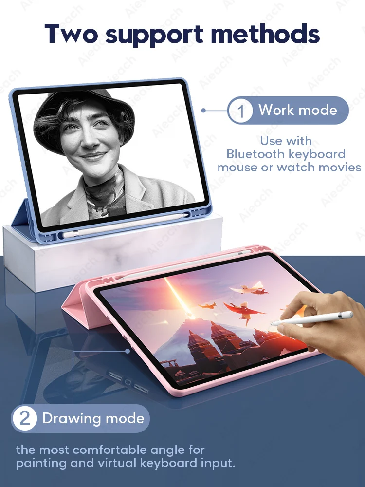 

For iPad Air 4 3 2 Case With Pencil Holder Cover For iPad 10.2 2020 2019 2018 6th 7th 8th generation Case For iPad Pro 11 mini 5