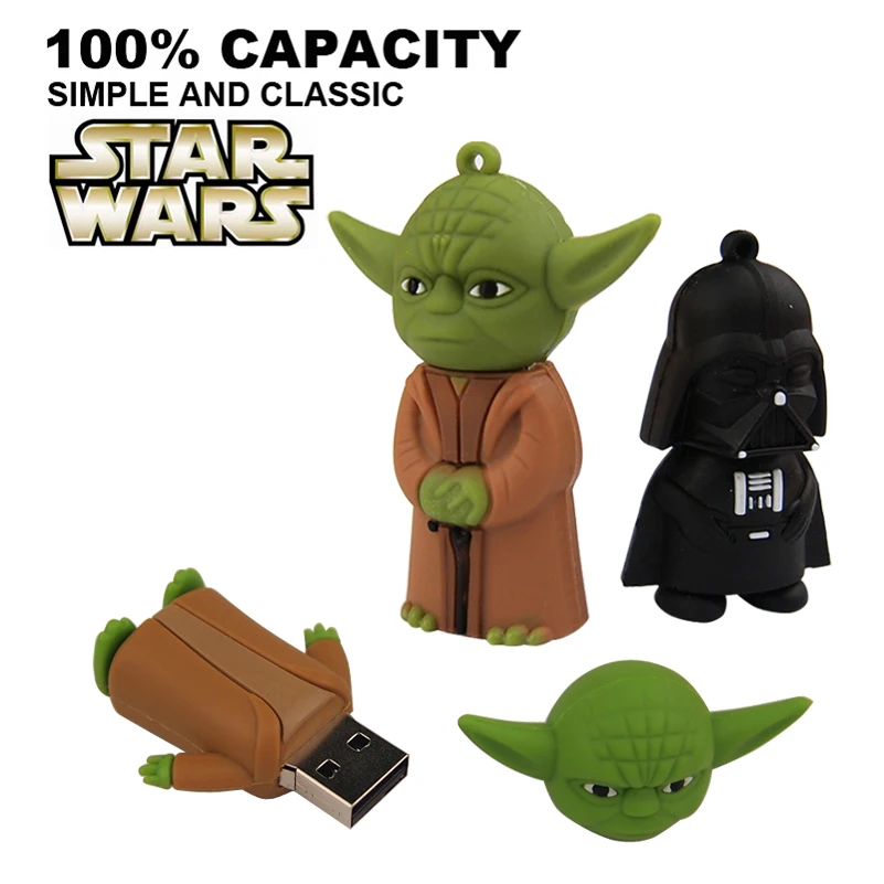 Мультяшный флеш накопитель Star Wars Yoda/Darth Vader Usb 32 Гб 64 128 Мб флэш диск Cle USB флешка