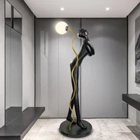 GY Creative Human-Shaped Art Sculpture Floor Lamp Designer Exhibition Hall Club Large FRP Figure Decoration