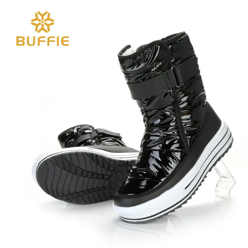 BUFFIE/Женская обувь Стильные ботинки Сезон осень-зима Теплые зимние Блестящая