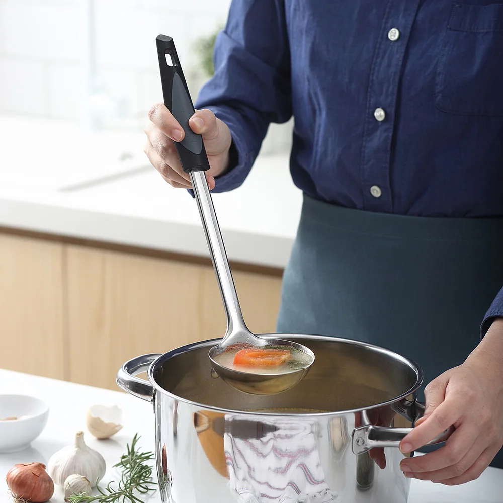 

Seacreating Premium 12Inch Stainless Steel Ladle with Comfortable Grip Soup Ladle with Long Handle Ample Bowl Capacity