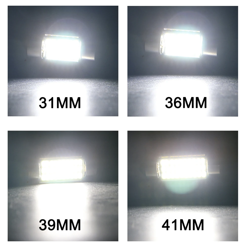 2X 31 мм 36 39 41 Festoon C5W Canbus 3014 18 24 30 33 SMD светодиодный купольный потолочный светильник