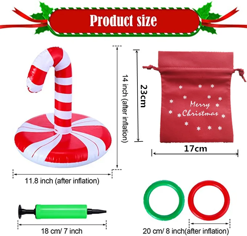 

Christmas candy INFLATABLE RING Toss Game Fun Toys Throwing Ring Adult Kids New Year Party