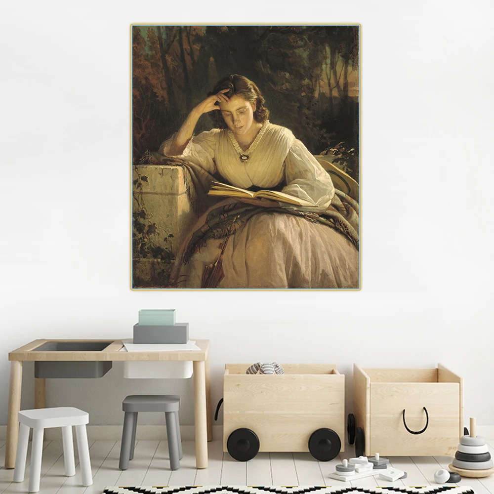 Citon Иван Крамской 》 женщина-чтение (портрет жены художника) Холст Картина маслом