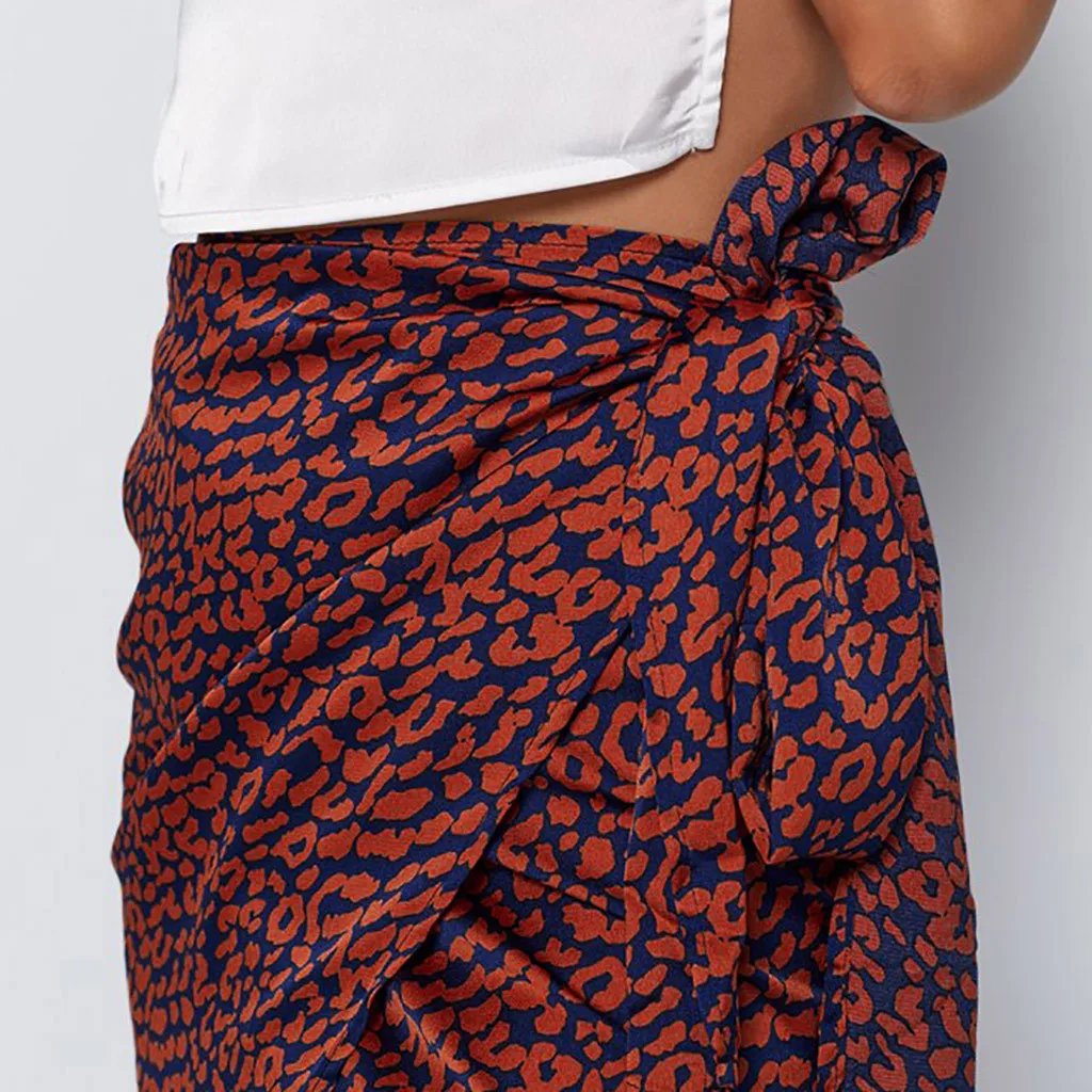 Женская шифоновая юбка с запахом миди цветочным принтом и разрезом пляжная в