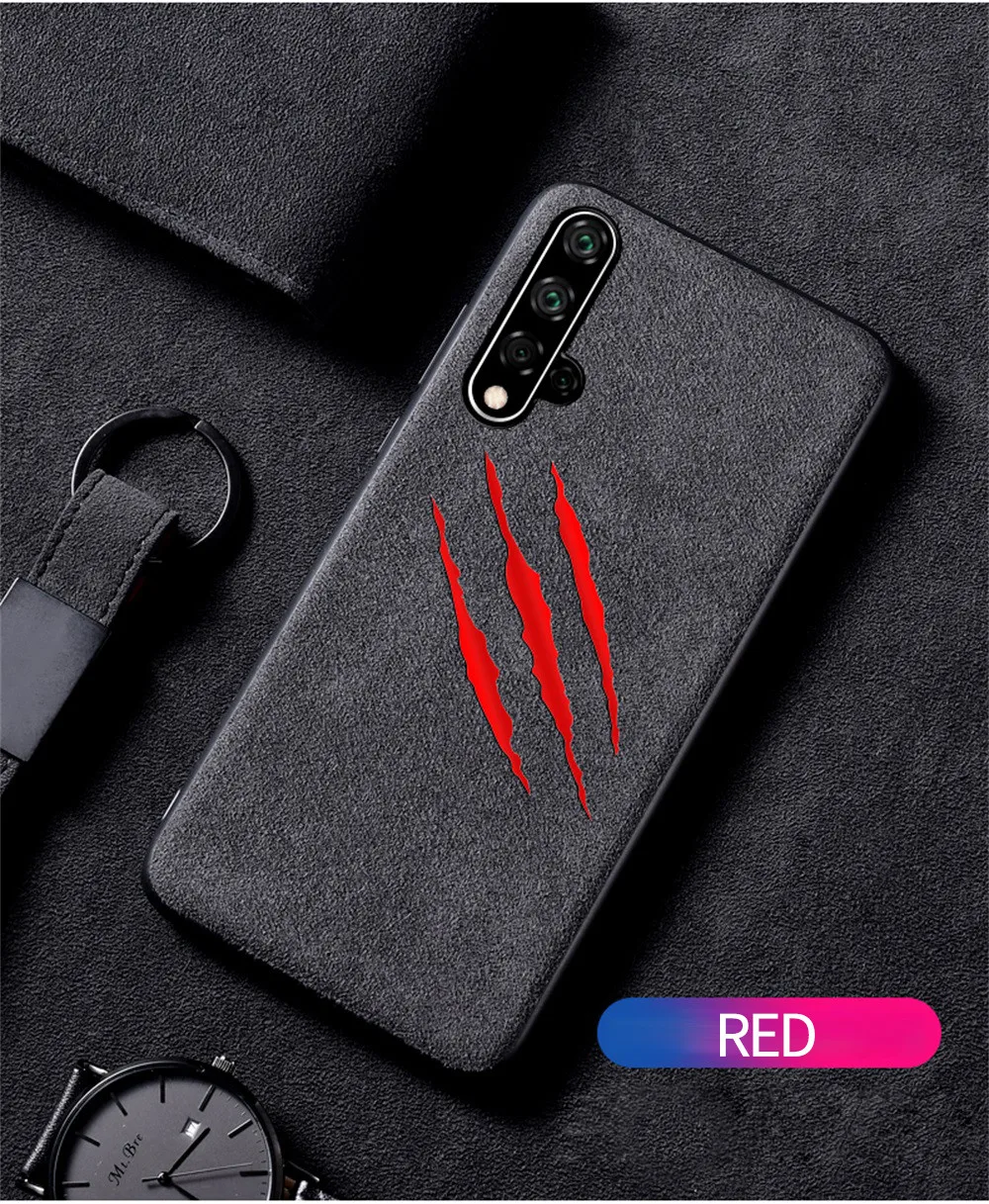 Замши с подкладкой из меха чехол для huawei P20 Lite P10 P30 Pro Коврики 20 30 10 Pro Honor 8X9 10 V9 V10 Nova 5 4 2S 3 3i кожаный телефон килифи - Цвет: Paw Metal label