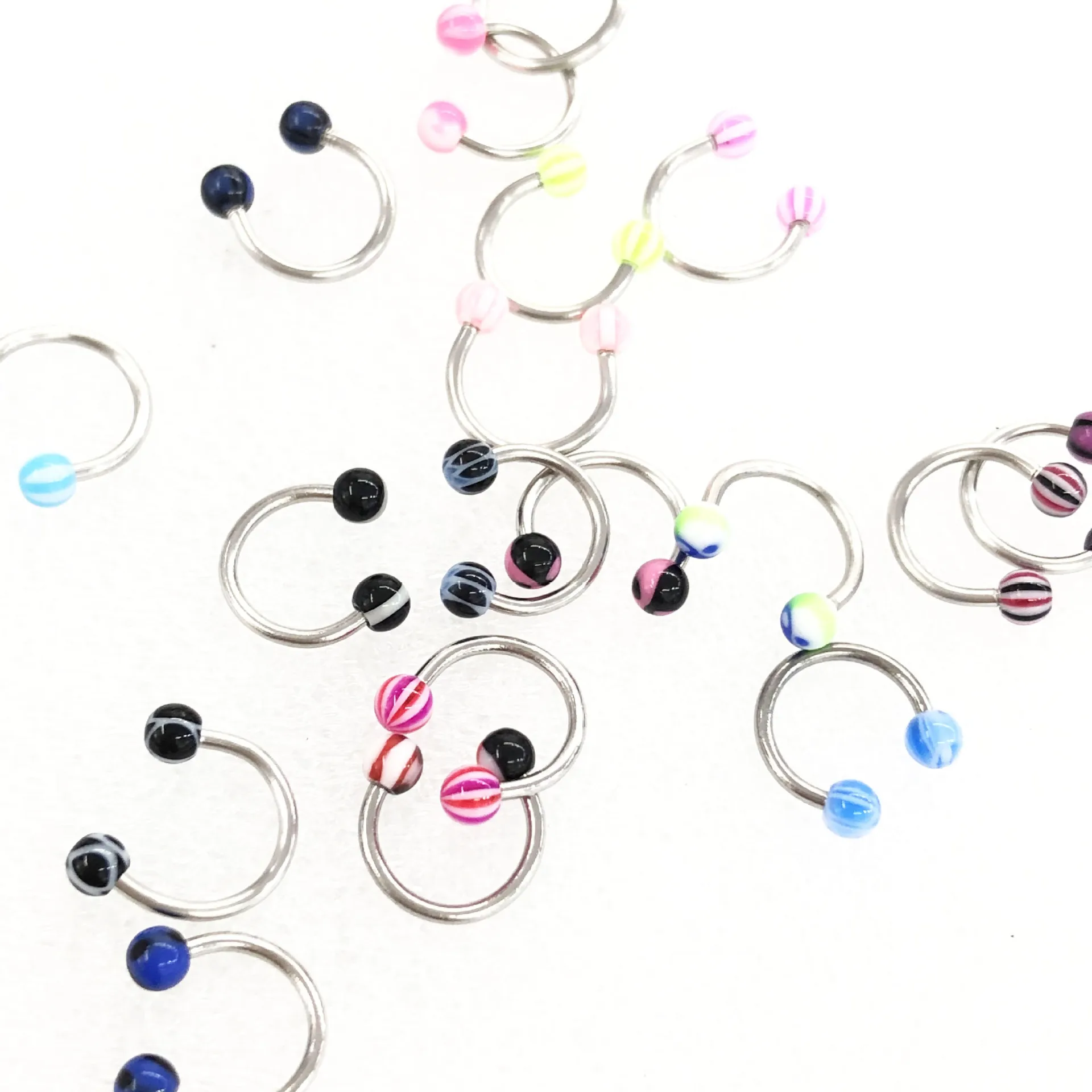 8 шт. УФ Красочные смешанные губ ногтей Стержень Универсальный кольца для носа