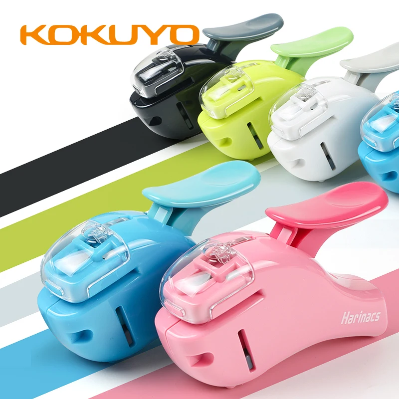 1Pc KOKUYO Japan Stationery Awards Stitchless Stapler Mini Embossed Air Environmental Friendly Portable Labor-saving Stapler