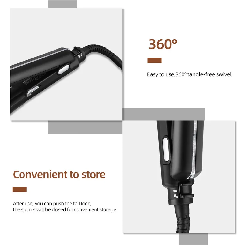 

CkeyiN Hair Crimper Electric Tourmaline Ceramic Hair Crimping Curling Iron Adjustable Temperature LED Display Styling Tools 48