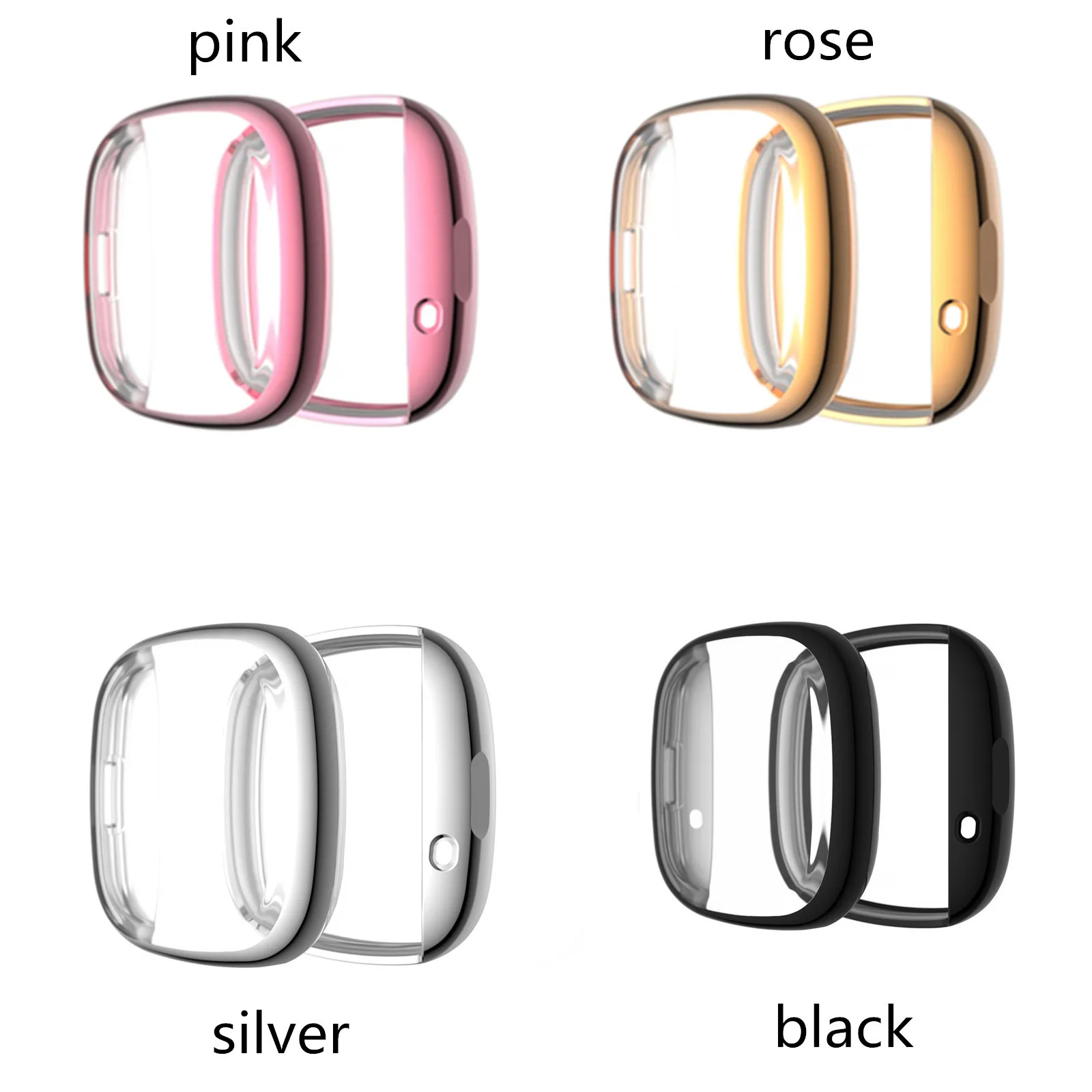 Защитный чехол из ТПУ с гальваническим покрытием для смарт часов Fitbit