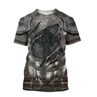 armor knight warrior chainmail 3d printed t shirts women for men summer casual tees short sleeve t shirts cosplay costumes 02