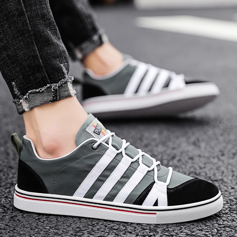 

Different Colors Man Canvas Footwear Fashion Young Casual Men Shoes Low Top Canvas Shoes For Men Wearable Mens Flats Sneakers