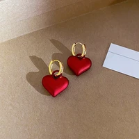 sexy cute love heart red earrings for females temperament new jewelry