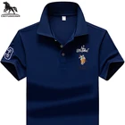 Летняя мужская рубашка-поло из 95% синтетического волокна, мужская рубашка-поло с коротким рукавом, мужская деловая Повседневная рубашка-поло с вышивкой, 1733