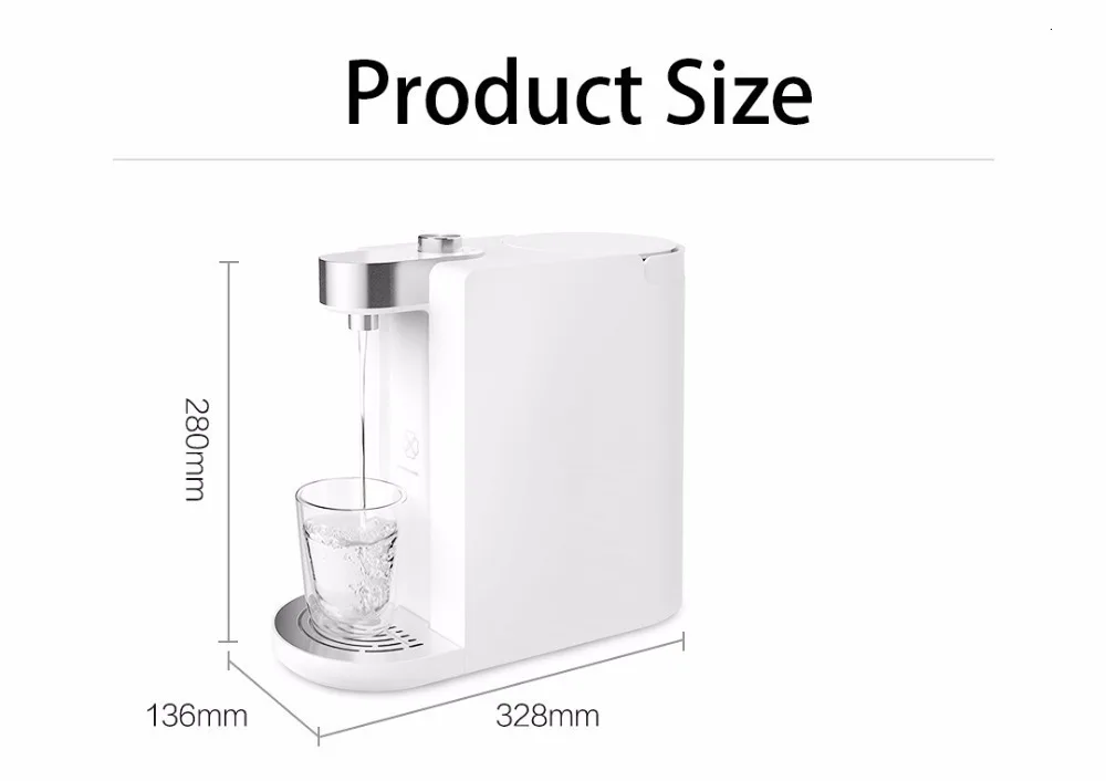 Xiaomi SCISHARE умный нагрев воды 3 секунды Портативный питьевой фонтан приложение контроль настраиваемая температура 1800 мл