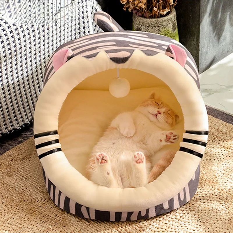 

Dog Beds House Four Seasons Universal Enclosed House Small Dog Teddy Removable Bed Cat Winter Warm Pet Supplies Pet Beds 2021