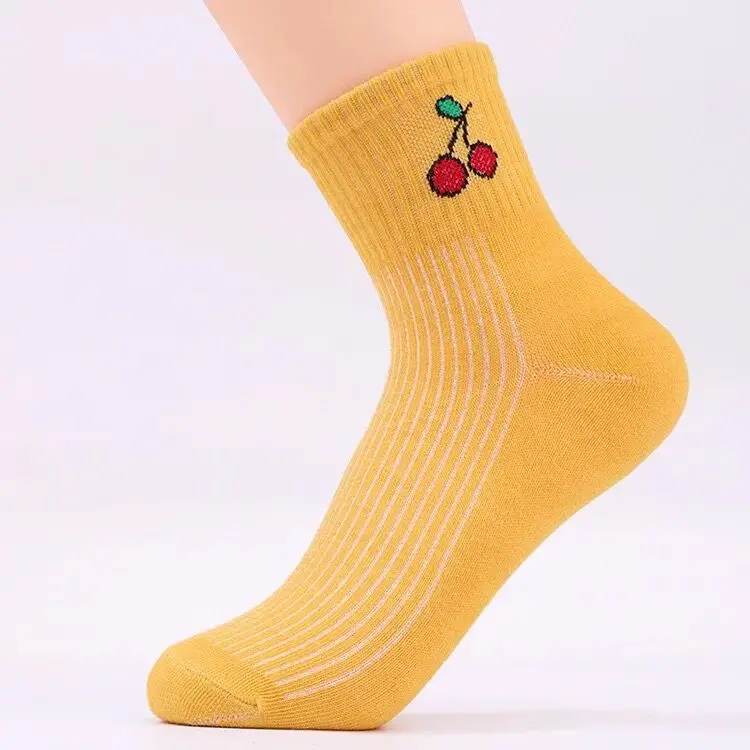Pineapple Anlito 2 милые хлопковые свободные полосатые носки в японском стиле для девочек ясельного возраста разноцветные женские носки в стиле Харадзюку желтого и белого цвета - Цвет: Pineapple