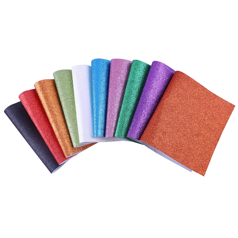 

20*34cm Permanent Adhesive Backed Candy Color Glitter Leather Fabric Solid Shiny Sequins Sheets DIY Accessories Fabric