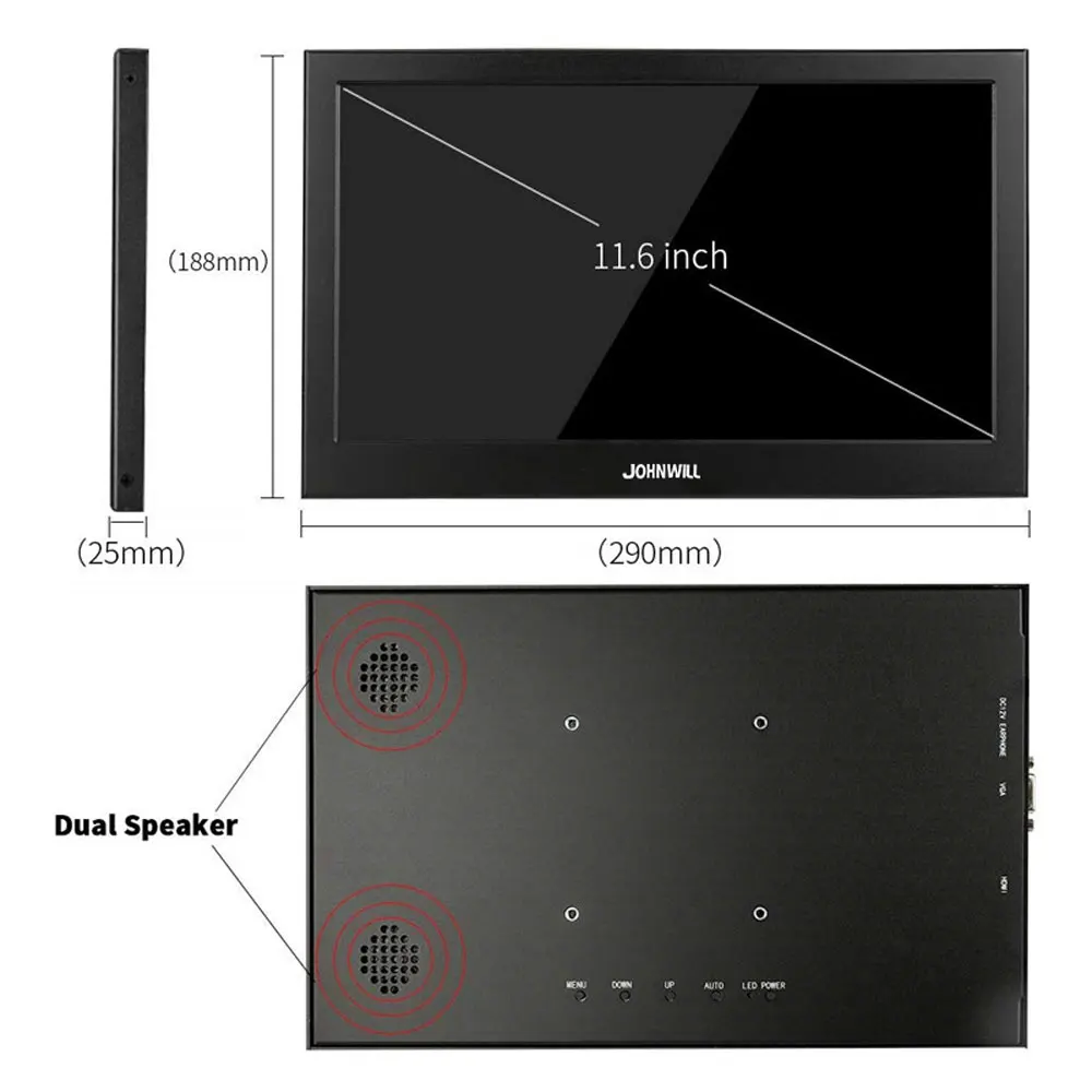 Портативный игровой монитор ПК 11,6 дюймов ЖК-дисплей экран 1080P ips HD mini VGA HDMI компьютерный монитор для ноутбука Raspberry Pi PS4