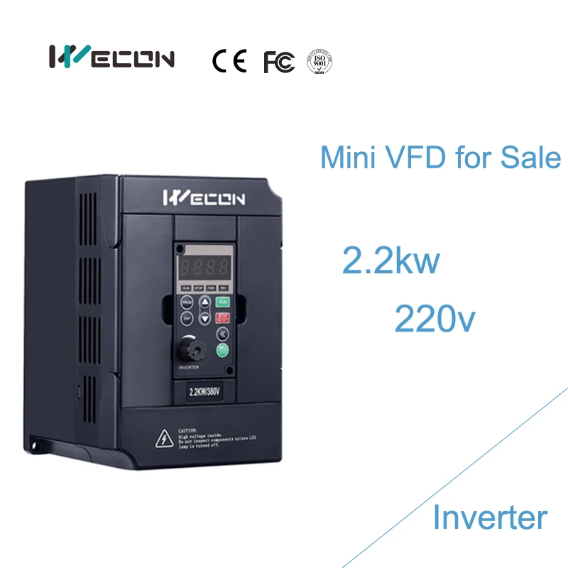 WECON VFD инвертор 220V 2.2KW трехфазный для управления скоростью двигателя с хорошей