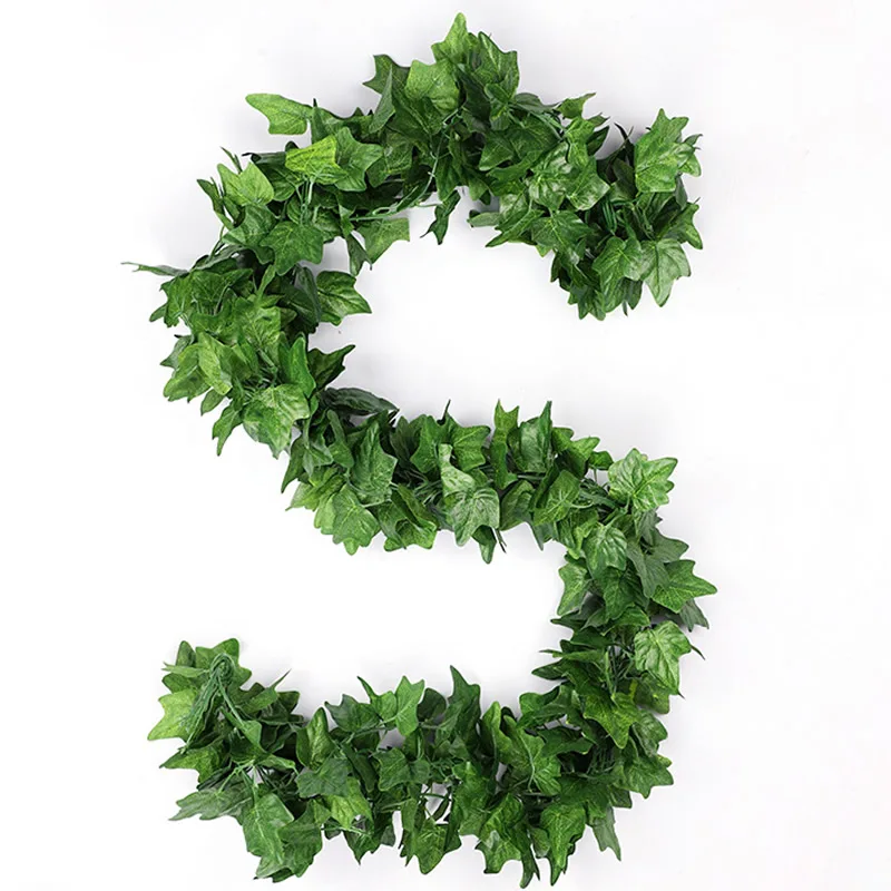Искусственное растение гирлянда лоза виноград Зеленый лист плющ венок сделай