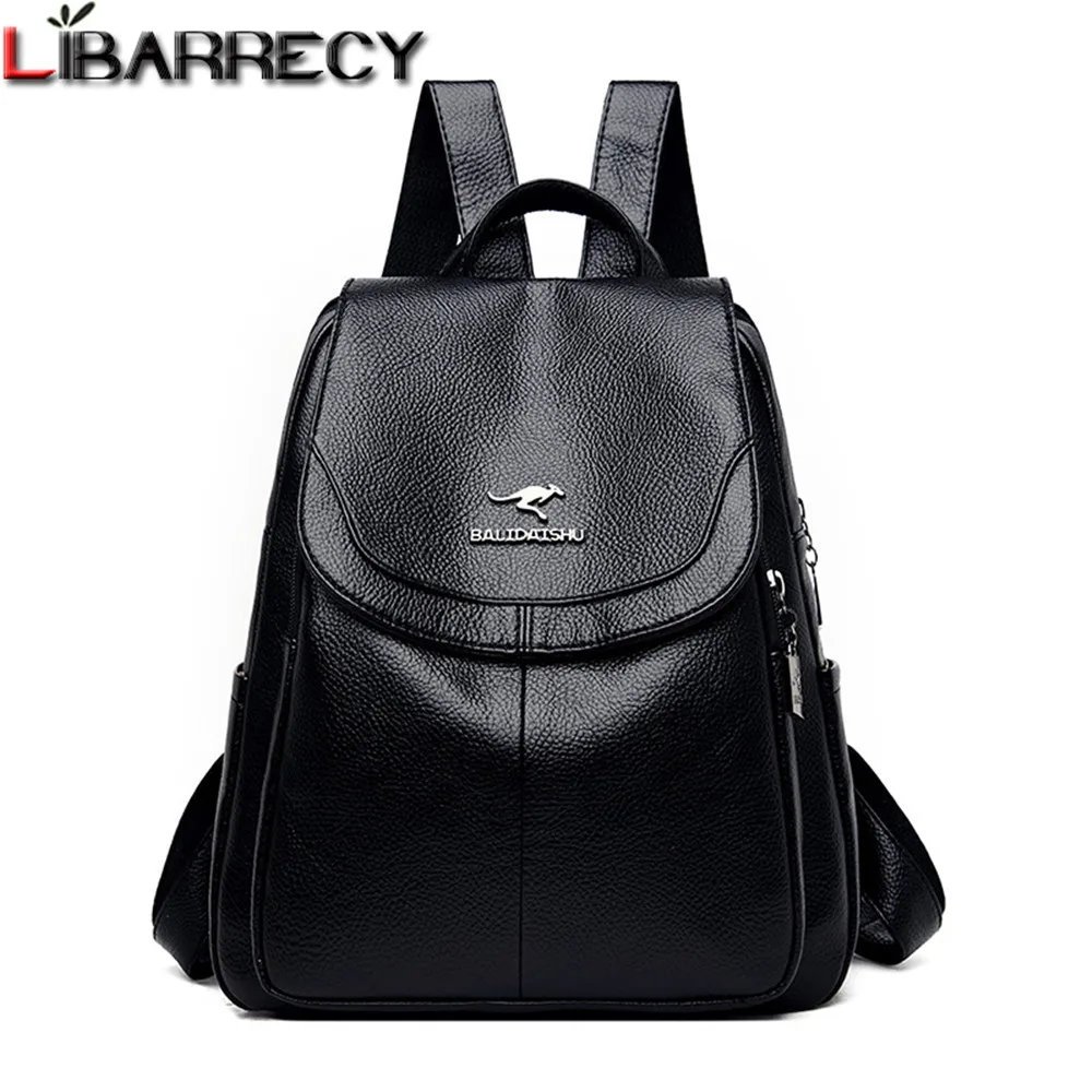 

Brand Women Backpack High Quality Soft Leather Bagpack Large Capacity School Shoulder Bags for Teenager Girls Casual Bag Mochila