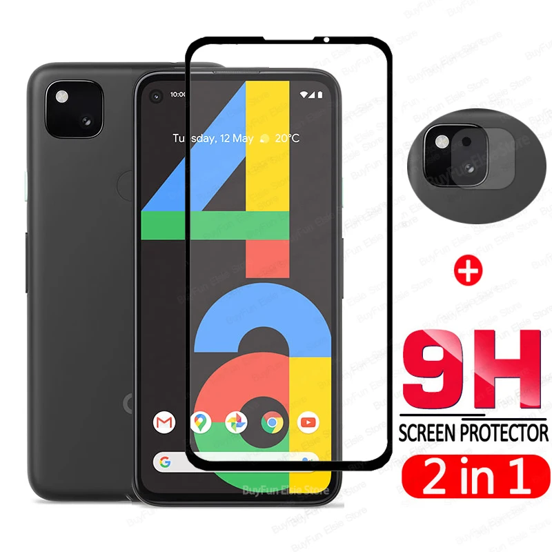 2 в 1 Стекло для Google Pixel 4a Экран протектор Камера пленка пикселей 4 Pixel4a a4 полное