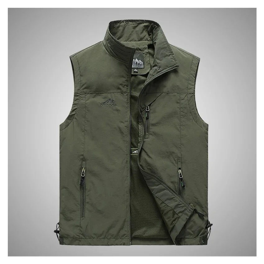 

2021 spring and autumn new vest men's sleeveless vest outdoor leisure travel thin large size sports jacket men's vest